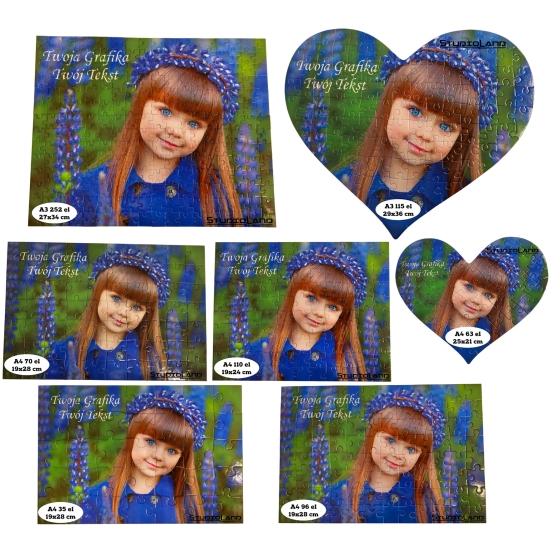 Puzzle Foto z Dowolnym Nadrukiem Zdjęciem Napisem Grafiką Logo A3 252 el